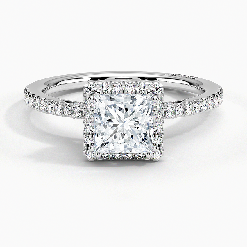 1Ct Princess Lab Grown Diamond Cathedral Drape Diamond Ring