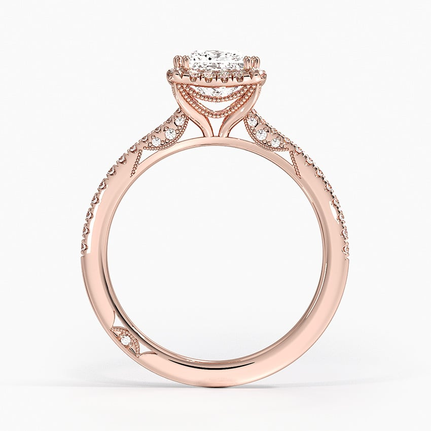 1Ct Princess Lab Grown Diamond Cathedral Drape Diamond Ring