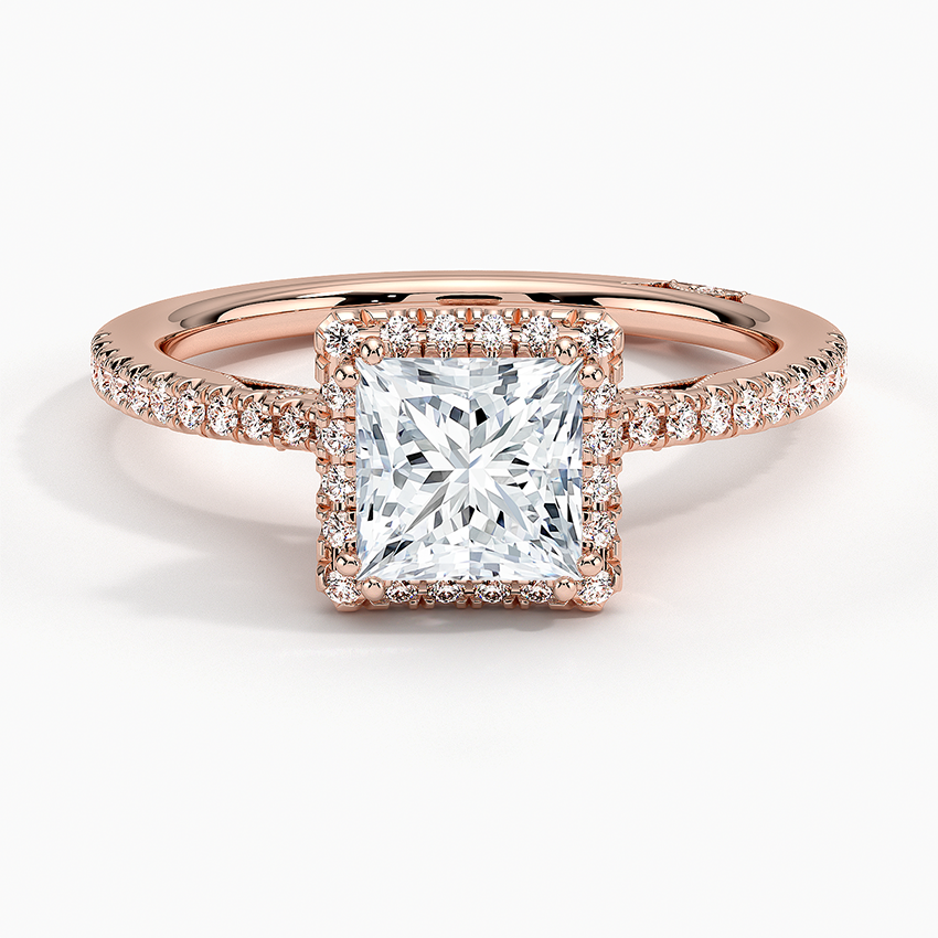 1Ct Princess Lab Grown Diamond Cathedral Drape Diamond Ring