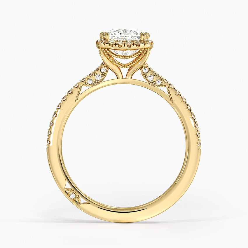 1Ct Princess Lab Grown Diamond Cathedral Drape Diamond Ring