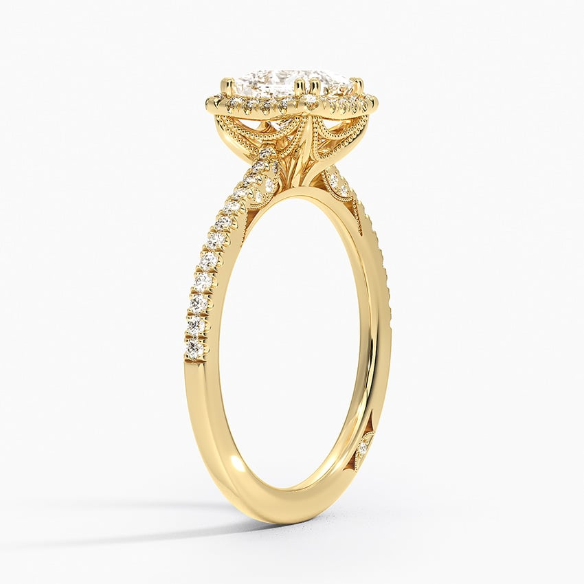 1Ct Princess Lab Grown Diamond Cathedral Drape Diamond Ring