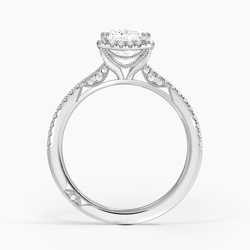 1Ct Princess Lab Grown Diamond Cathedral Drape Diamond Ring