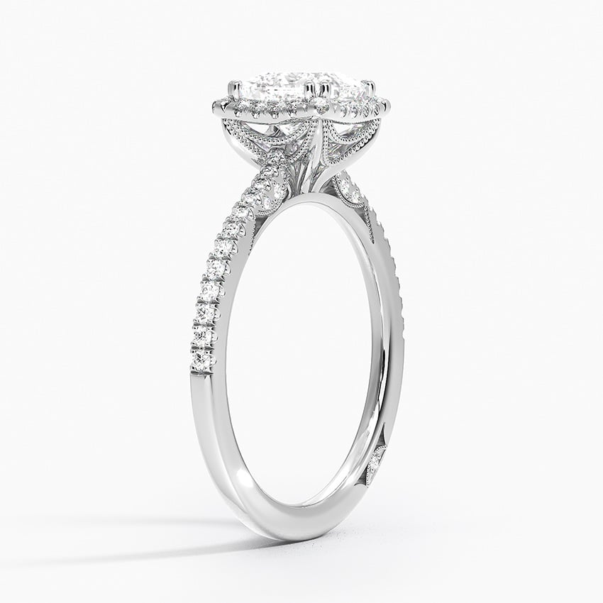 1Ct Princess Lab Grown Diamond Cathedral Drape Diamond Ring
