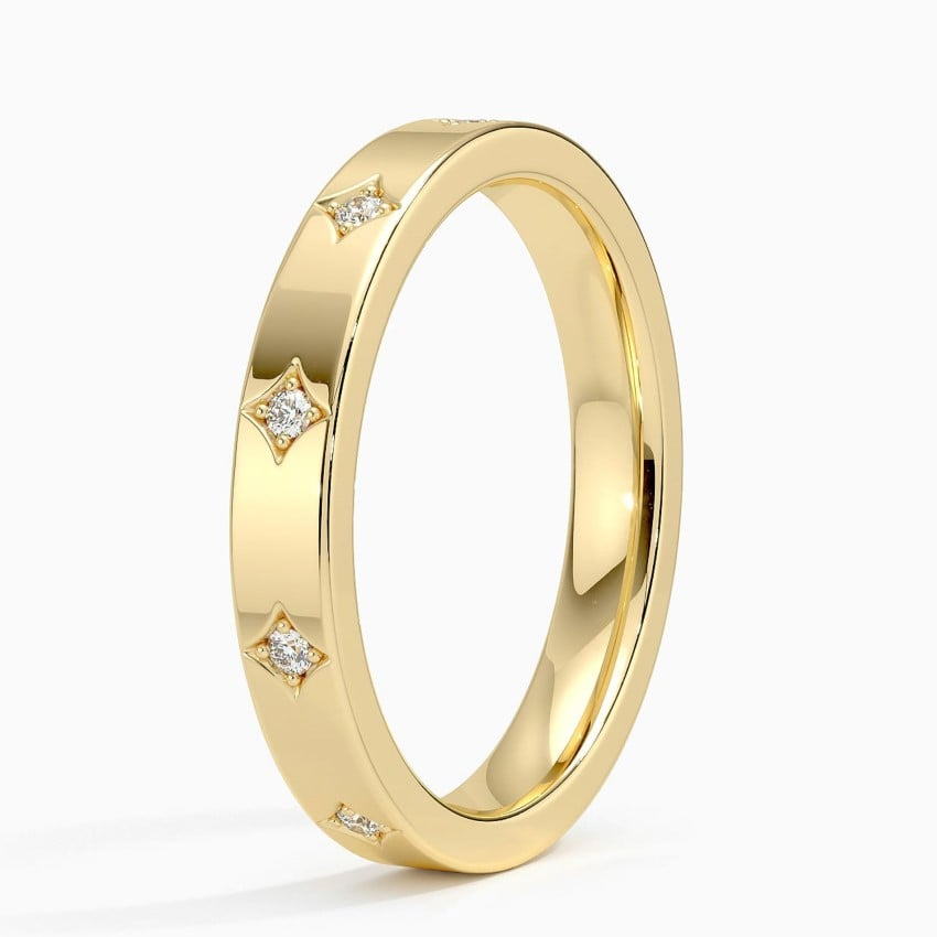 0.09 CTW Lab Grown Diamond 18k Yellow Gold Wedding Band