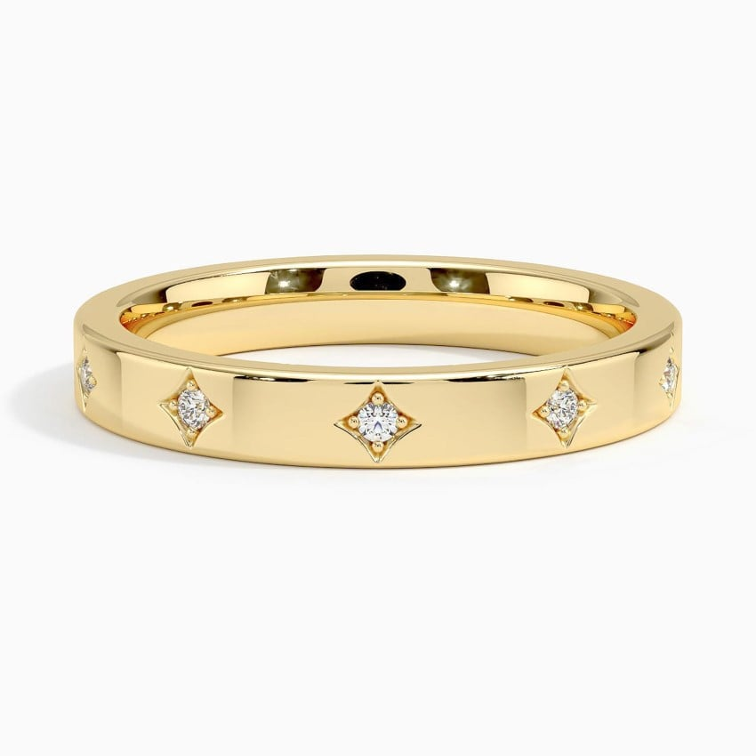 0.09 CTW Lab Grown Diamond 18k Yellow Gold Wedding Band