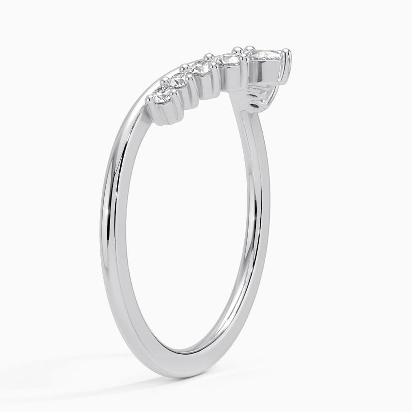 0.20CTW Lab Grown Diamonds Yellow Gold Wedding Band For Women