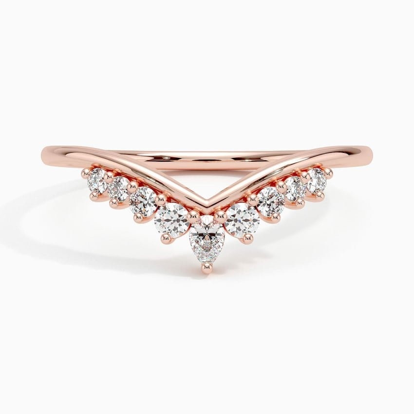 0.20CTW Lab Grown Diamonds Yellow Gold Wedding Band For Women