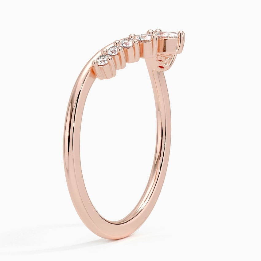 0.20CTW Lab Grown Diamonds Yellow Gold Wedding Band For Women