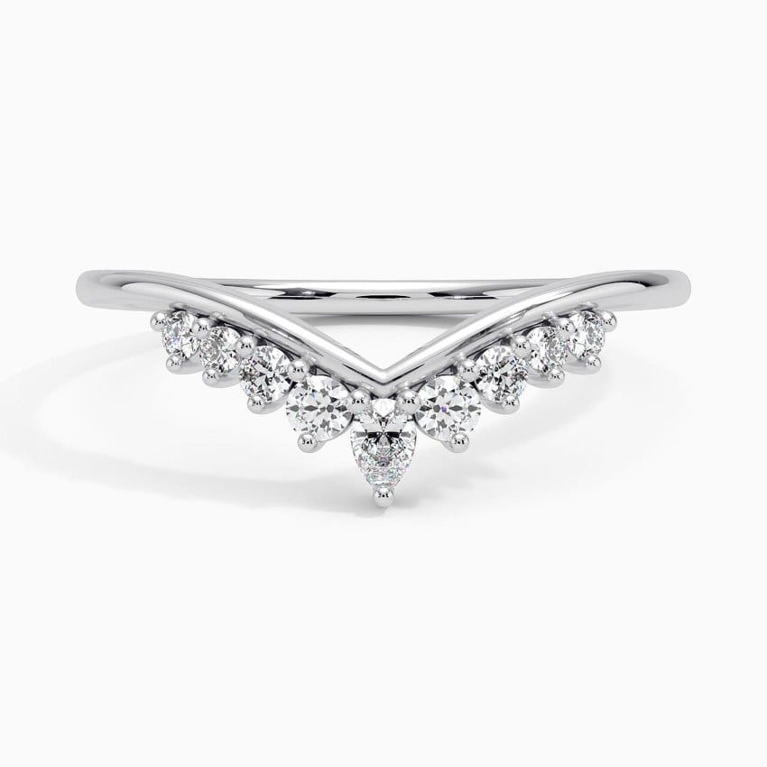 0.20CTW Lab Grown Diamonds Yellow Gold Wedding Band For Women