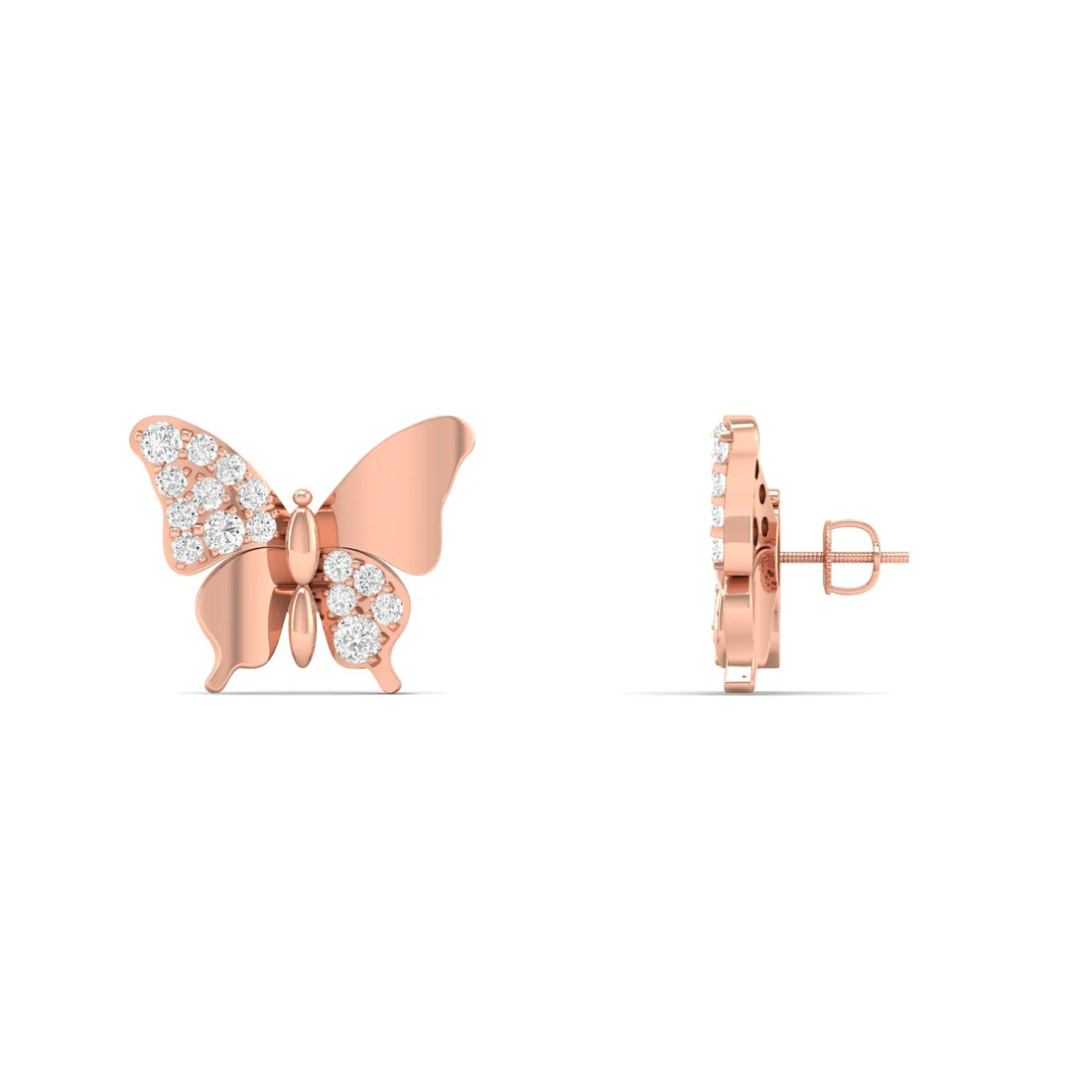 0.18 CTW Lab Grown Diamond Butterfly Design Stud Earring