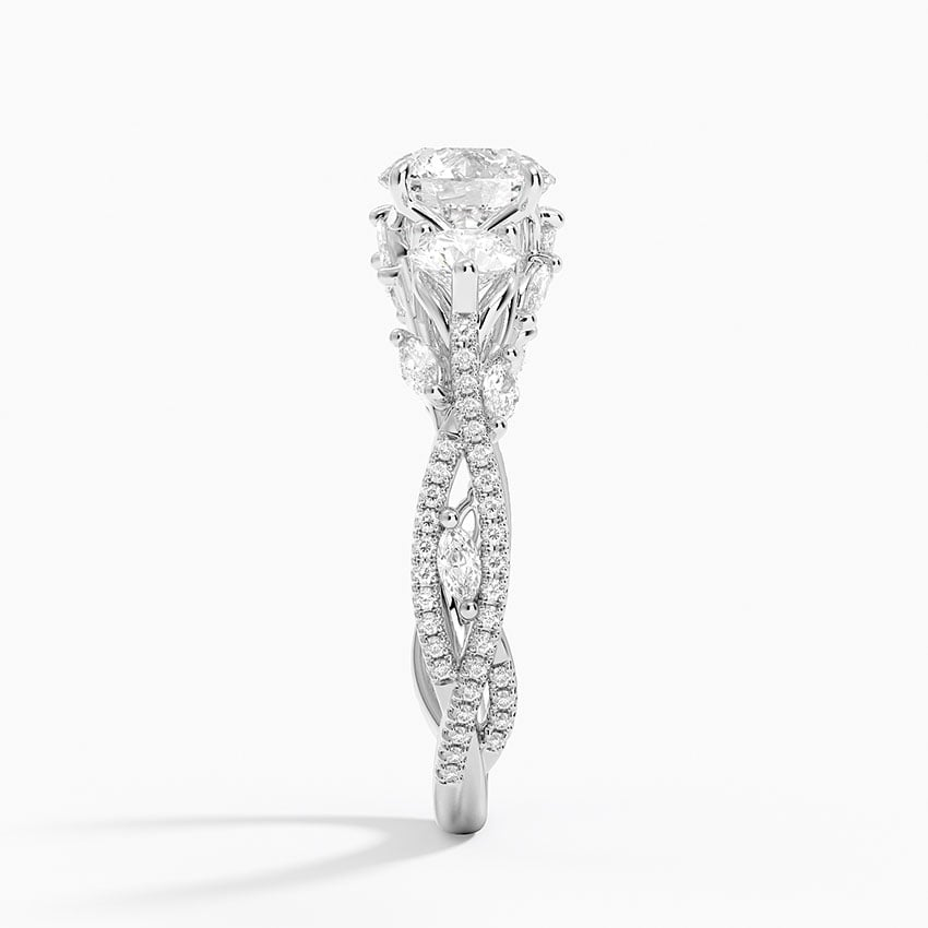 1 CT Round Lab Grown Diamond Garden Three Stone Ring