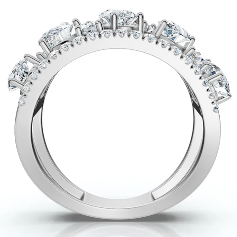1.50 CTW Lab Grown Diamond Cluster Anniversary Ring