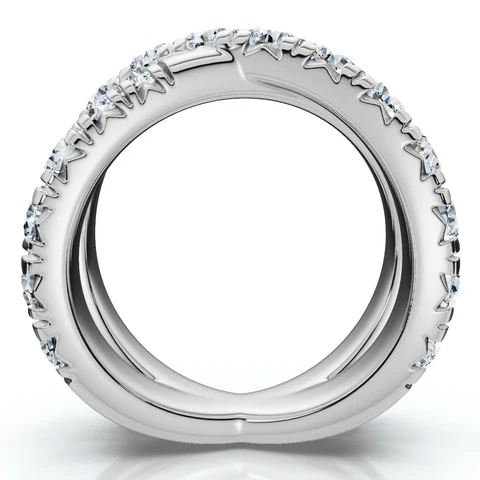 3 CTW Lab Grown Diamond Crossover Gold Ring