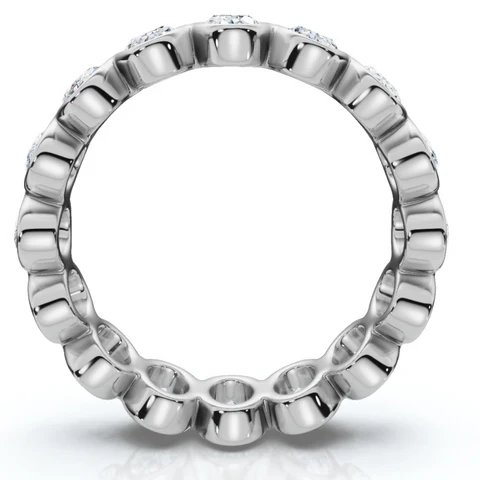 6 CTW Oval Lab Grown Diamond Bezel Eternity Band
