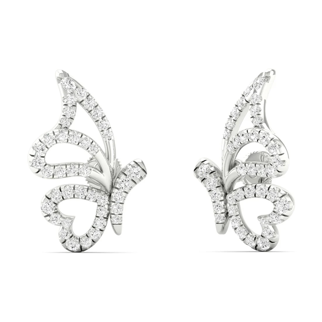 0.38 CTW Lab Grow Diamond Butterfly Fashion Stud Earring