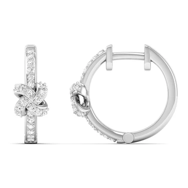 0.23 CTW Lab Grown Diamond Ribbon Hoop Earrings