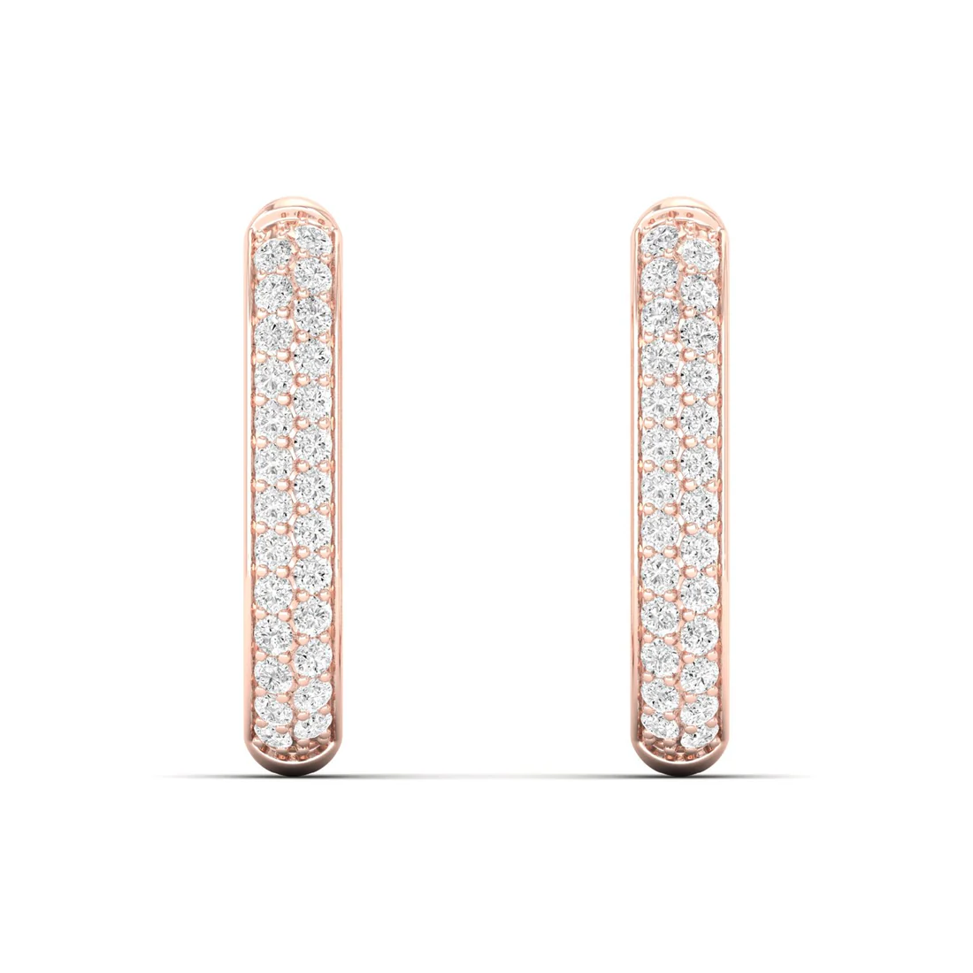 0.18 CTW Lab Grown Diamond Oval Shape Huggie Earring