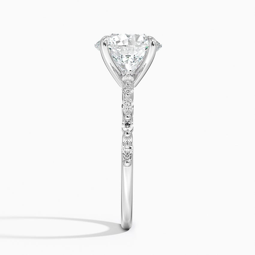 2 1/2CT Round Lab Grown Diamond Gold Half Coverage Diamond Ring