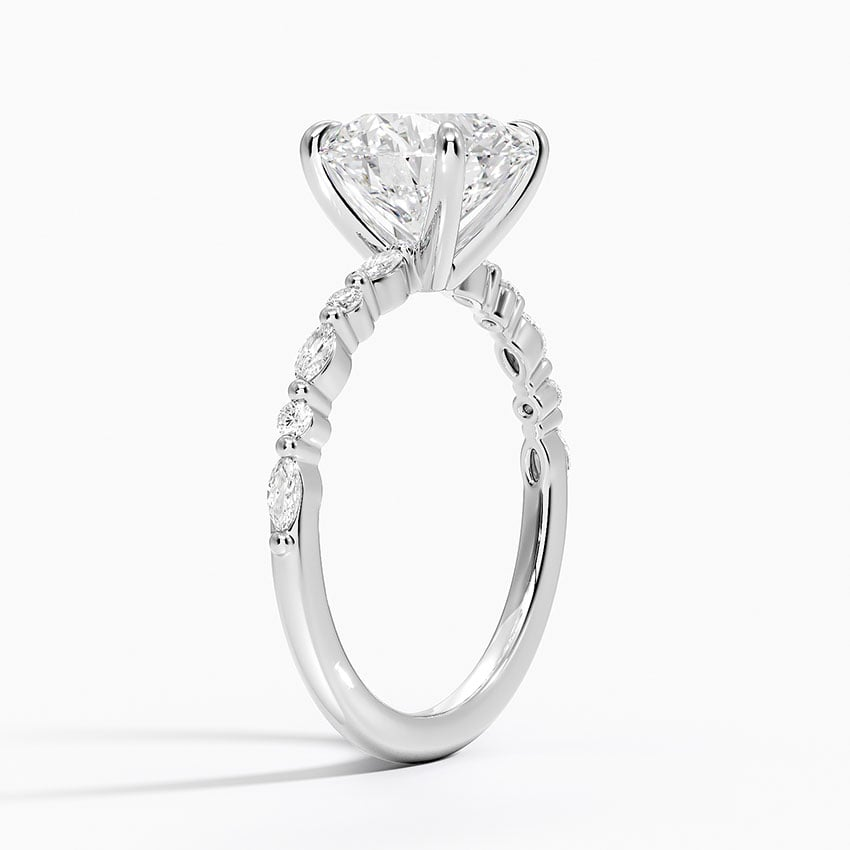 2 1/2CT Round Lab Grown Diamond Gold Half Coverage Diamond Ring