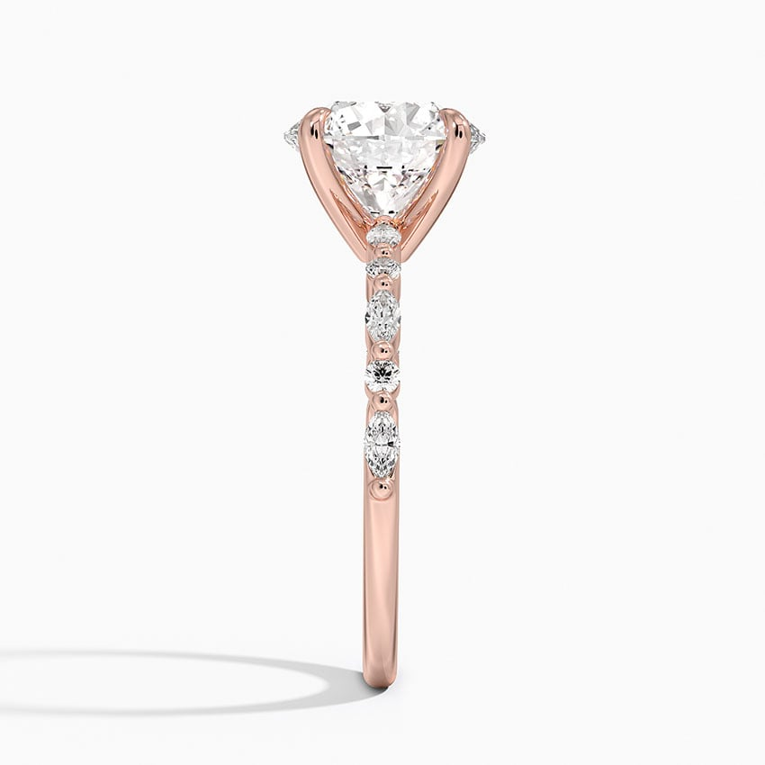 2 1/2CT Round Lab Grown Diamond Gold Half Coverage Diamond Ring
