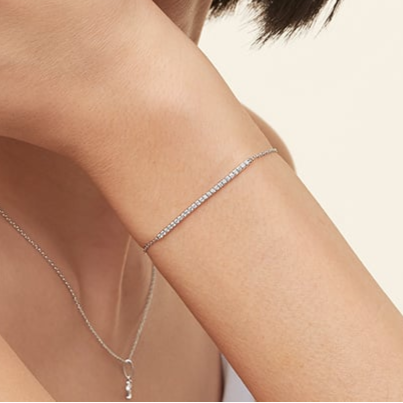 1/4CTW 7 inch Pave Lab Grown Diamond Bar Bracelet