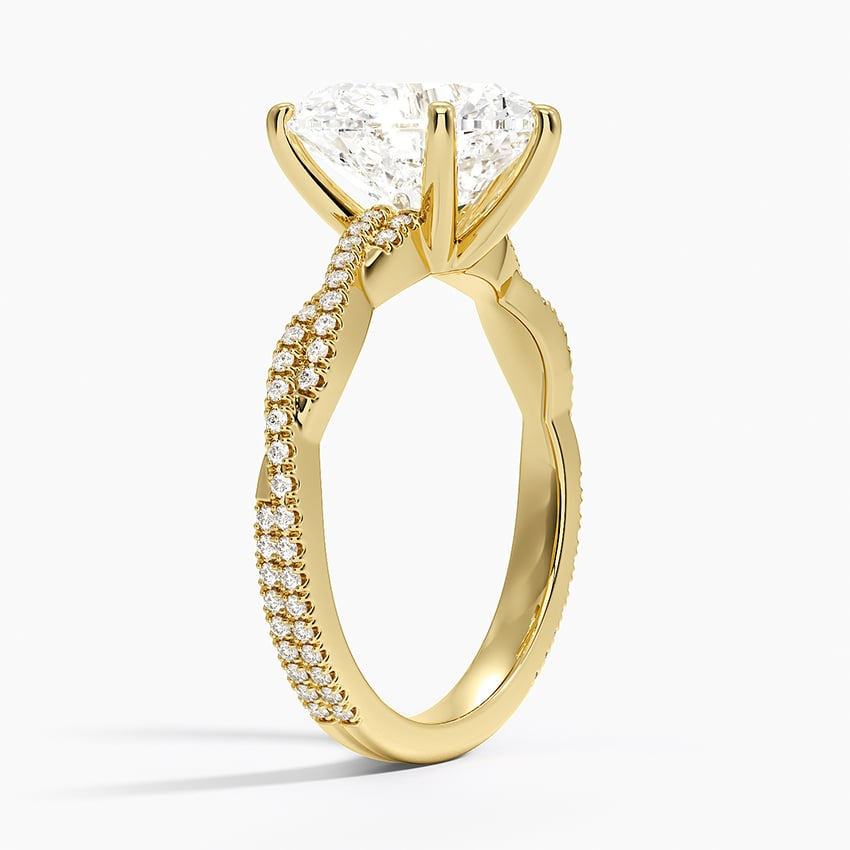 3CT Heart Twisted Vine Lab Grown Diamond Gold Ring