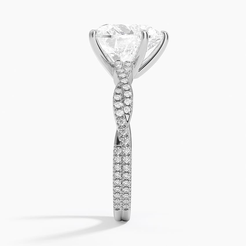 3CT Heart Twisted Vine Lab Grown Diamond Gold Ring