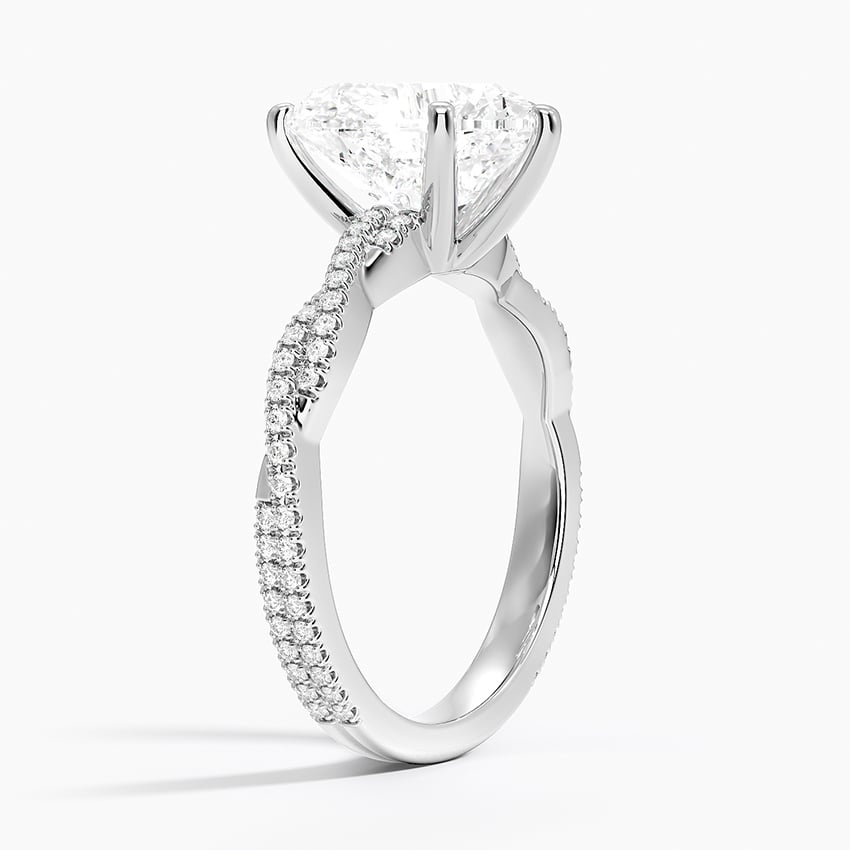 3CT Heart Twisted Vine Lab Grown Diamond Gold Ring