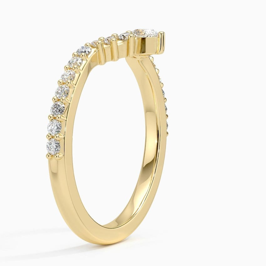14k Yellow Gold Lab Grown Diamond Luxe Wedding Band Women