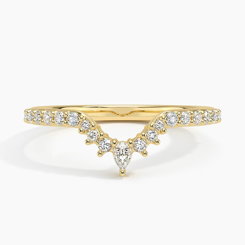 14k Yellow Gold Lab Grown Diamond Luxe Wedding Band Women