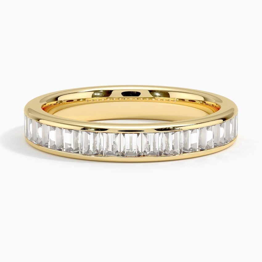 Channel Set Baguette Lab Grown Diamond White Gold Wedding Band