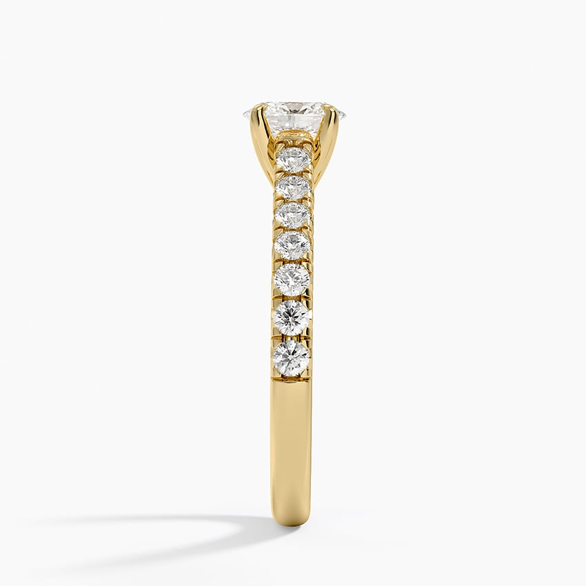 1/2CT Oval Half Coverage Lab Grown Diamond Gold Engagement Ring
