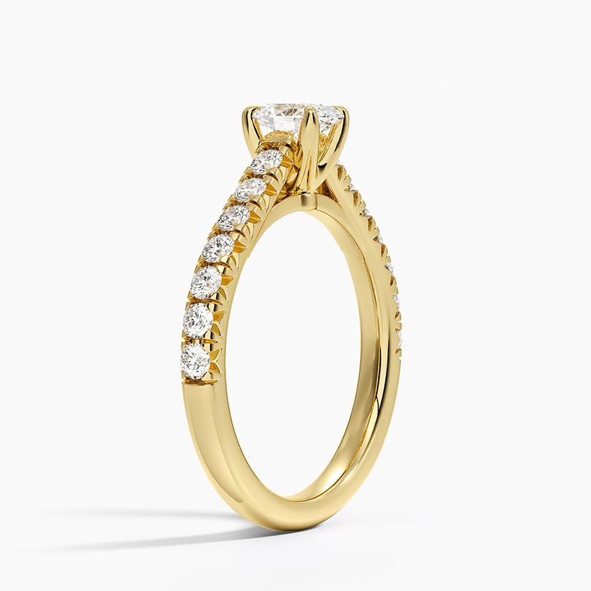 1/2CT Oval Half Coverage Lab Grown Diamond Gold Engagement Ring