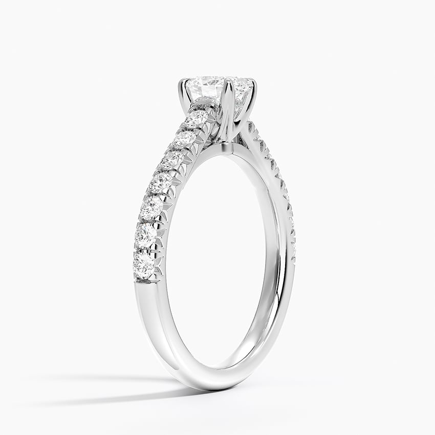 1/2CT Oval Half Coverage Lab Grown Diamond Gold Engagement Ring
