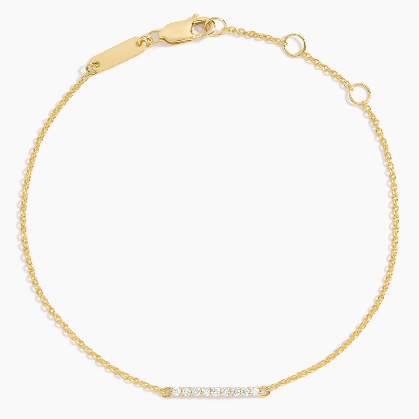 1/10CTW 7 inch Pave Lab Grown Diamond Bar Bracelet