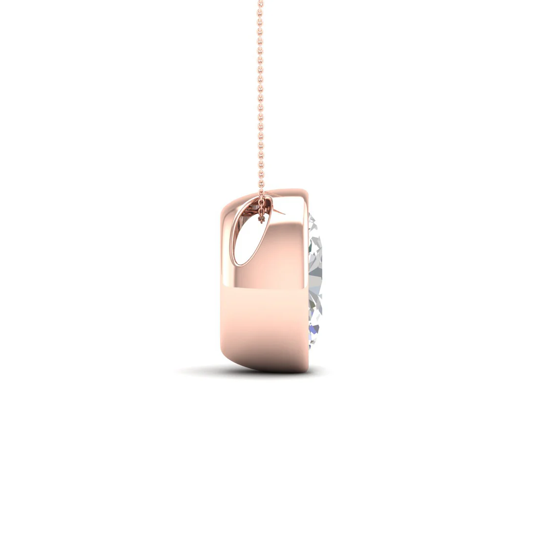 2 CTW Lab Grown Diamond Oval Bezel Set Pendant