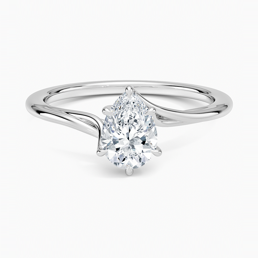 3/4 CT Pear Twist Lab Grown Diamond Gold Solitaire Ring