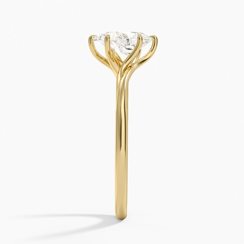 3/4 CT Pear Twist Lab Grown Diamond Gold Solitaire Ring