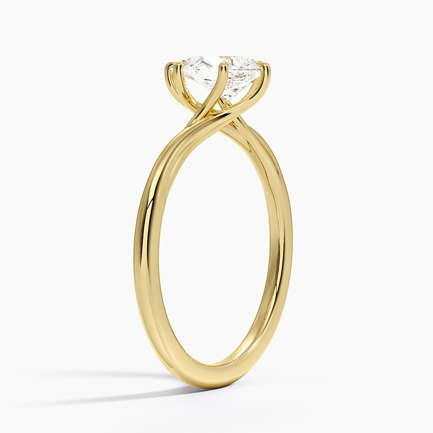 3/4 CT Pear Twist Lab Grown Diamond Gold Solitaire Ring