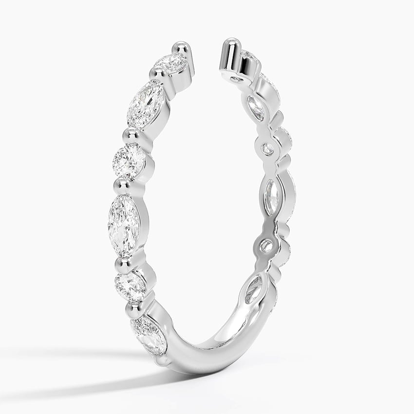 14k Gold Lab Grown Diamond Alternative Open Cuff Wedding Band