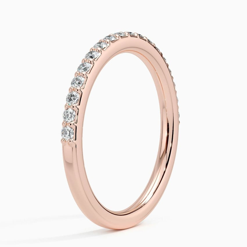 0.24 CTW Petite Shared Prong Half Coverage Lab Grown Diamond Wedding Band