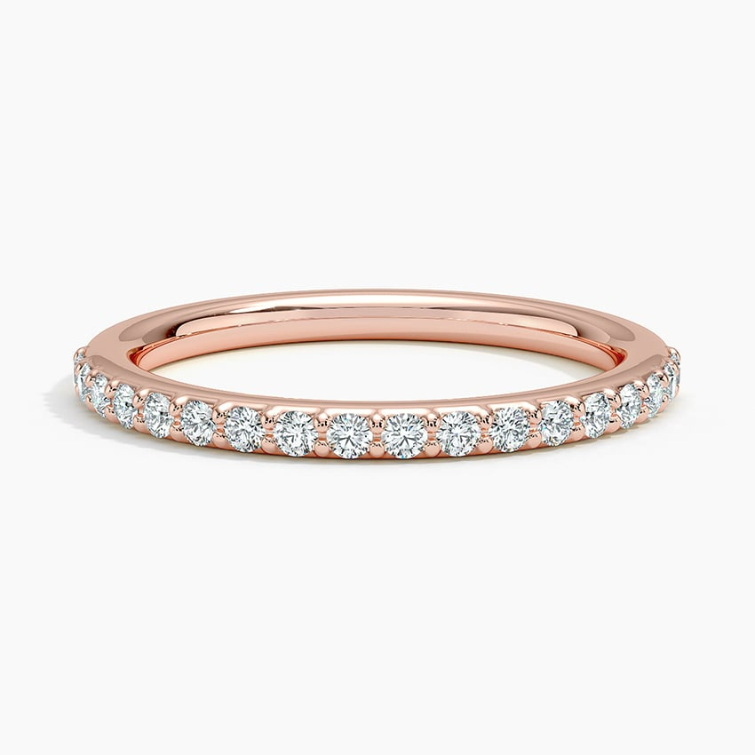 0.24 CTW Petite Shared Prong Half Coverage Lab Grown Diamond Wedding Band