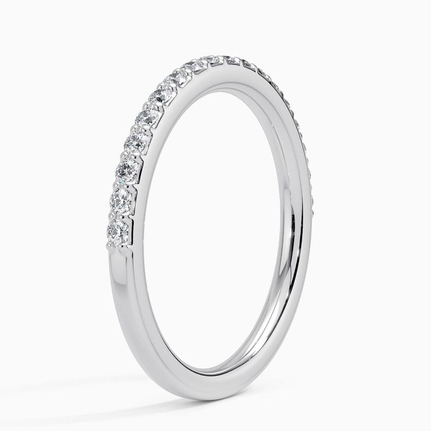 0.24 CTW Petite Shared Prong Half Coverage Lab Grown Diamond Wedding Band