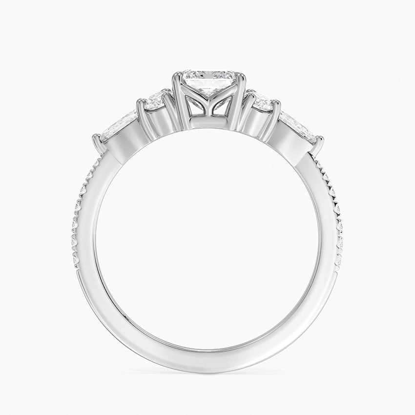 1CT Emerald Gold Pavé Lab Grown Diamond Engagement Ring