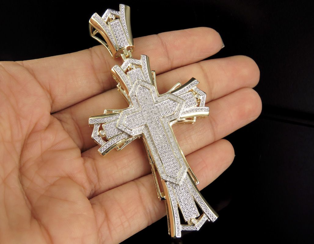 3 Inch Lab Grown Diamond Designer Cross Pendant