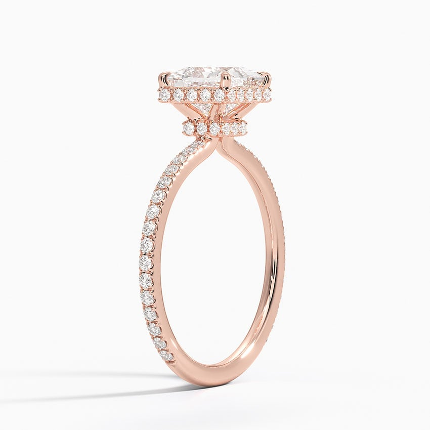 1 1/4CT Princess Cut Lab Grown Diamond Half Coverage Gold Ring