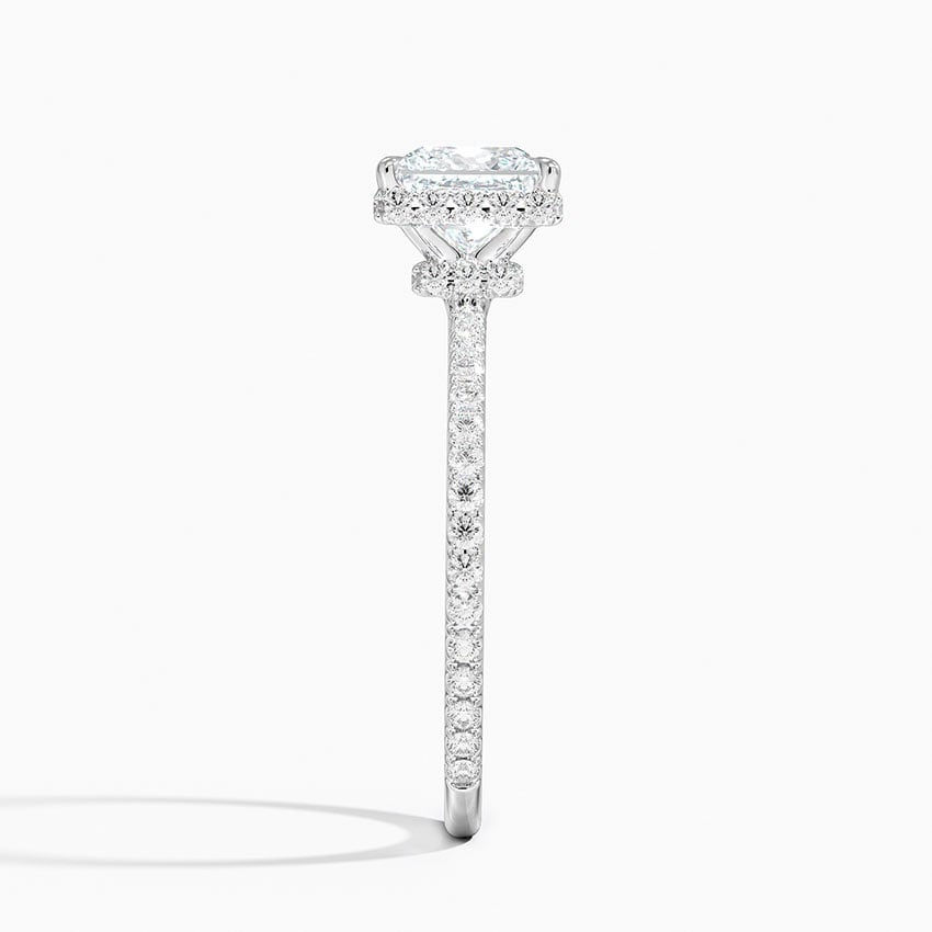 1 1/4CT Princess Cut Lab Grown Diamond Half Coverage Gold Ring