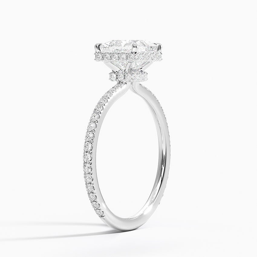 1 1/4CT Princess Cut Lab Grown Diamond Half Coverage Gold Ring