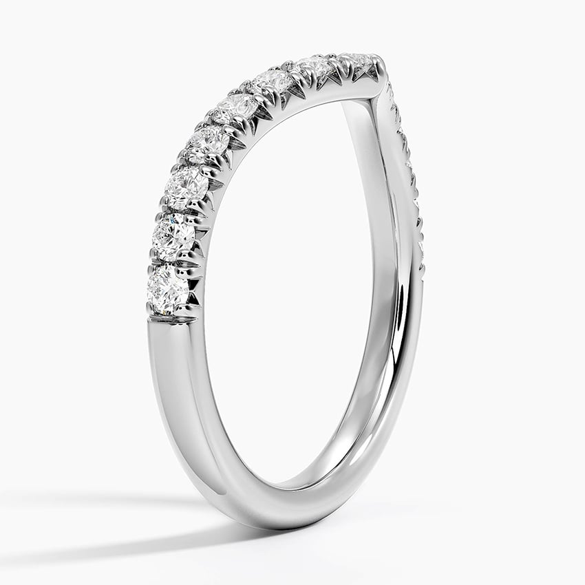 0.41CTW Round Lab Grown Diamond Curved Wedding Band