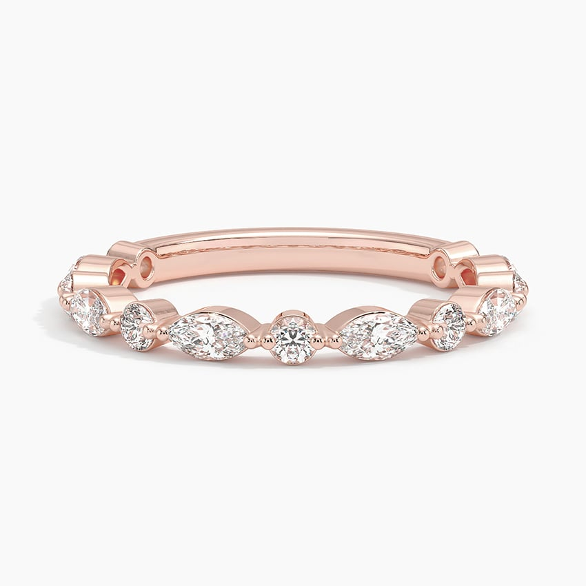 18k Solid Gold Alternative Lab Grown Diamond 3/4 Eternity Band